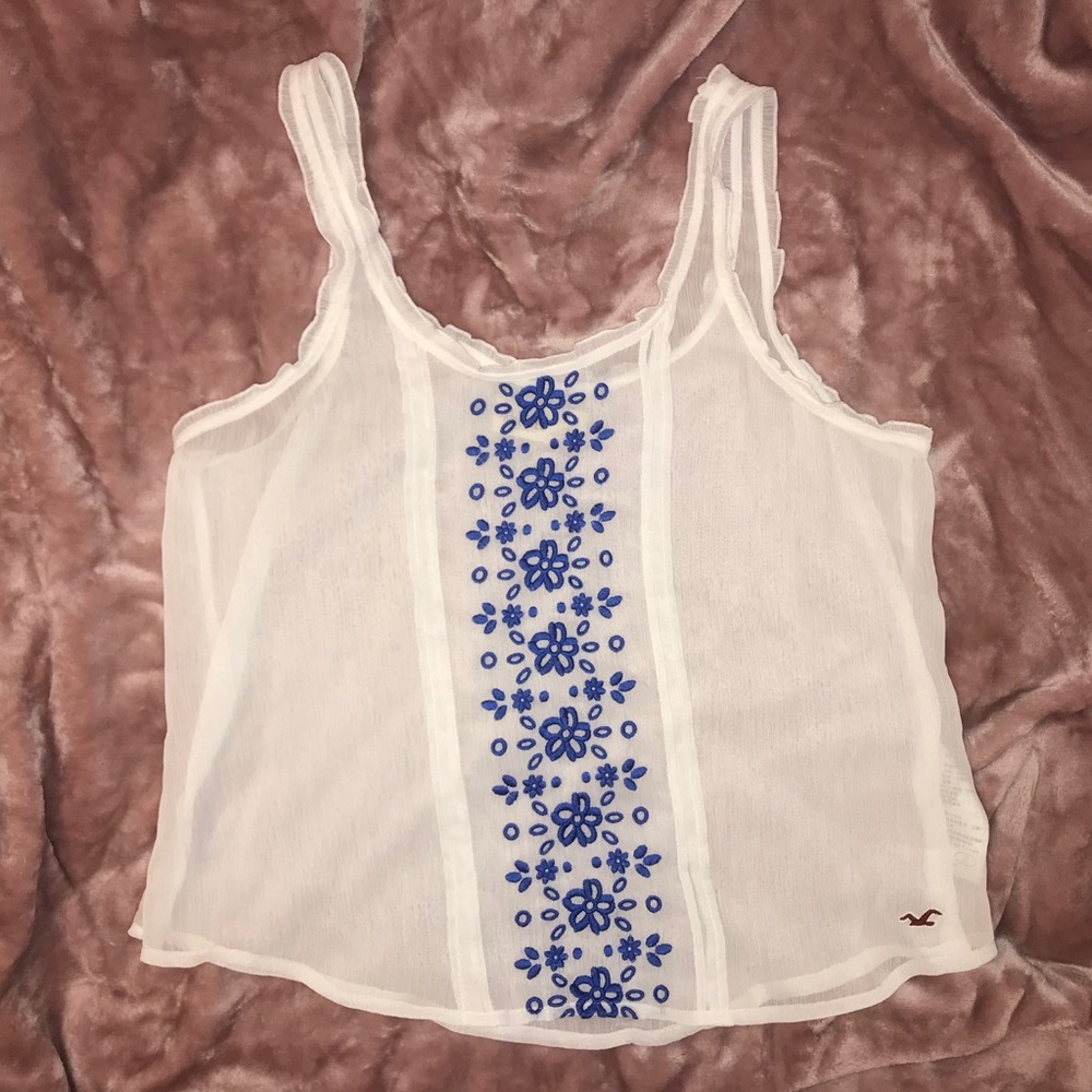 Embroidered Hollister Crop Top